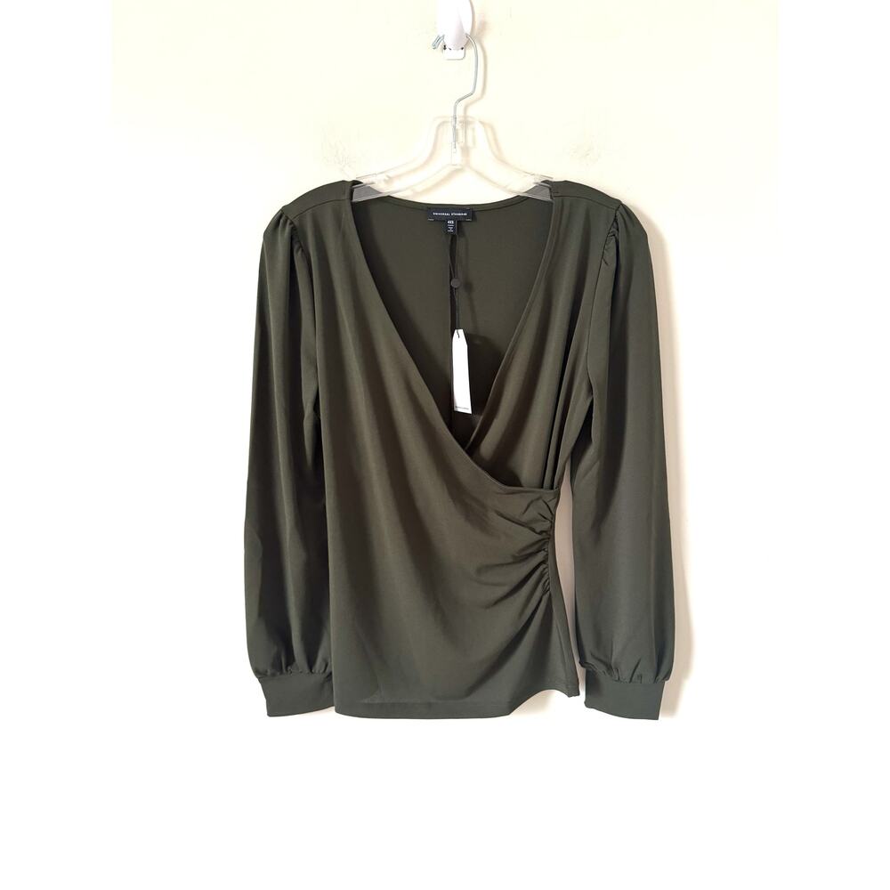 Universal Standard Drape Blouse Green Size 0-00 NEW